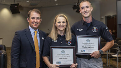 Paramedic Tara Melton and EMT Maclin Eckhardt receive STARS Award