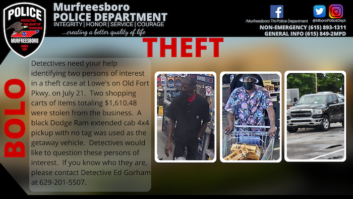 BOLO: Theft Case at Lowe’s