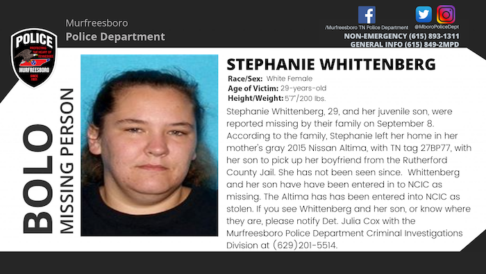 Missing Person Stephanie Whittenberg