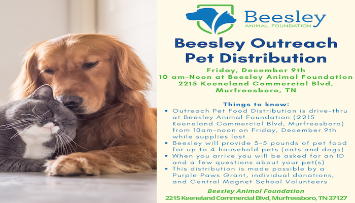 Beesley Animal Foundation Outreach Pet Food Distribution