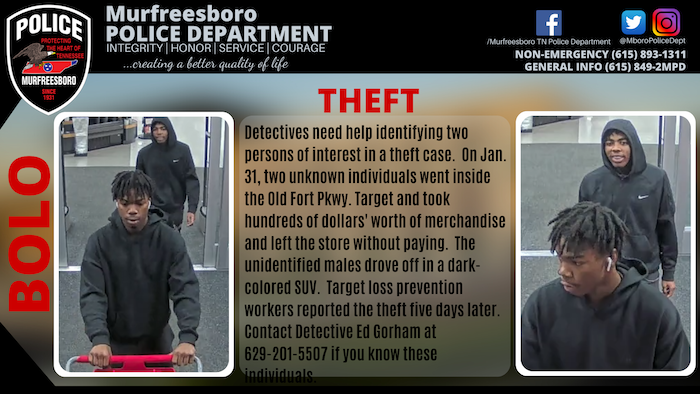 Individuals Sought for Theft at Target