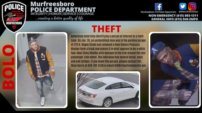Person Wanted in Parking Garage Theft Case