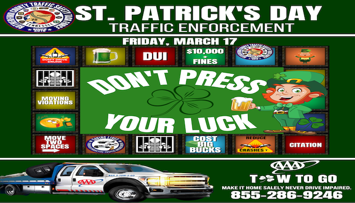 Rutherford County Traffic Safety Task Force Beefs Up for St. Patrick’s Day