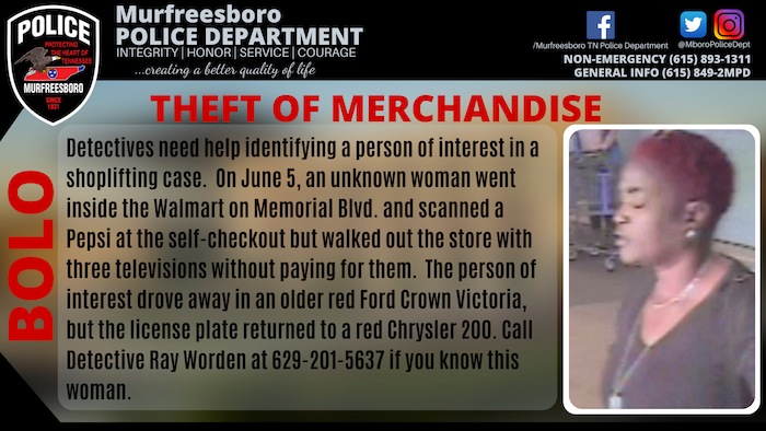 Person of Interest Wanted in a Shoplifting Case