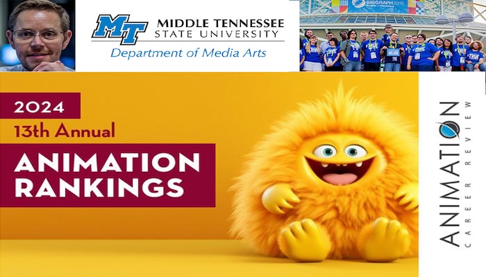 MTSU’s Animation Program Ranked No. 1 in Tennessee by Online Ranking Resource