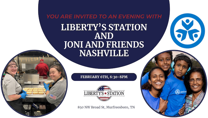 Joni & Friends Feb 6th at Libertys Station