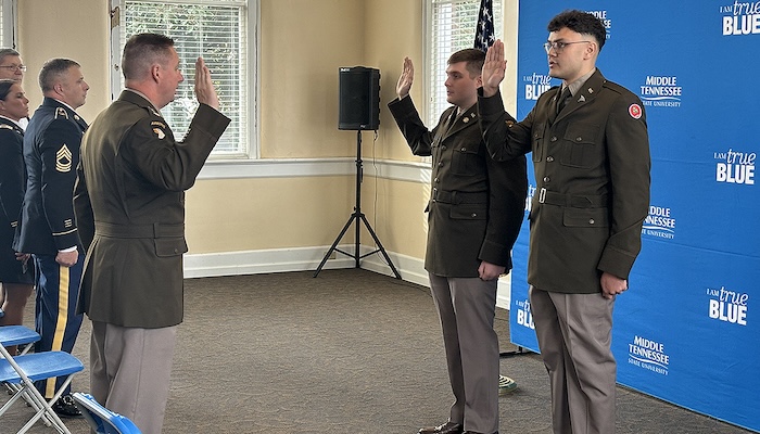 MTSU Military Science commissions two new leaders as 2nd lieutenants