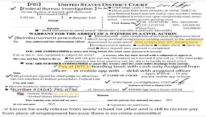 Fake Warrant