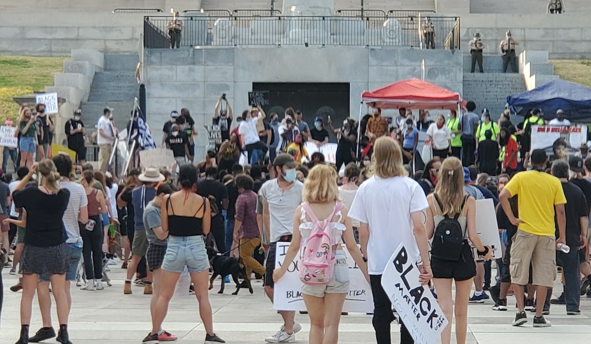 Spectacular fireworks display over a celebrating crowd