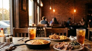 Neighborhood pizzeria dining room in Germantown, Nashville, Tennessee (illustrative)
