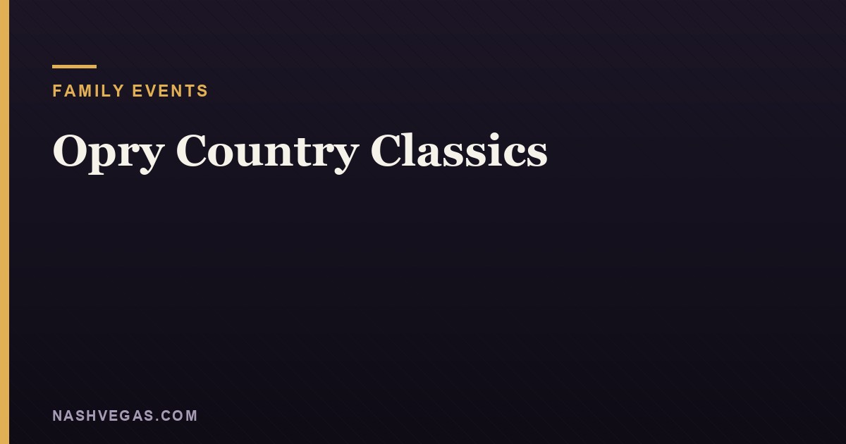 Opry Country Classics