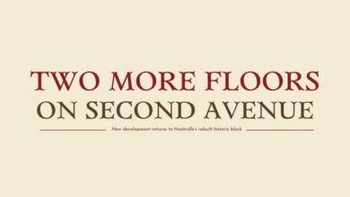 Illustrative graphic for new commercial development on historic Second Avenue North in downtown Nashville (illustrative)